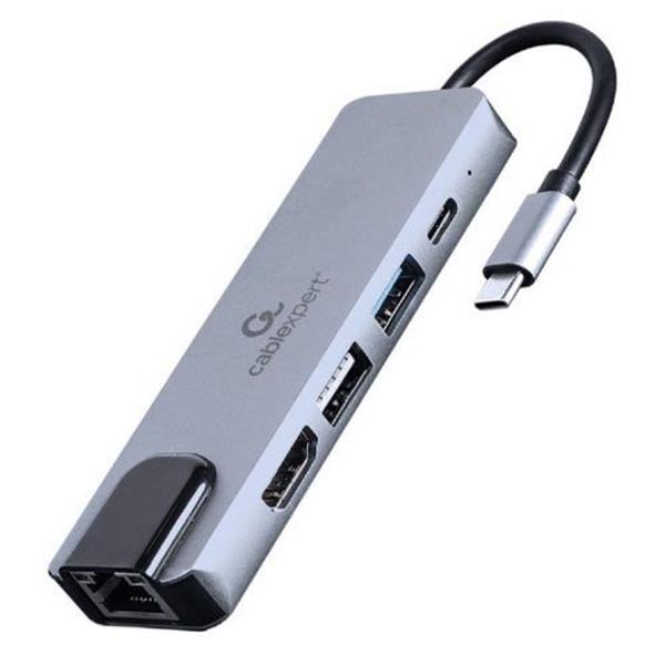 CABLEXPERT USB TYPE-C 5IN1 MULTI-PORT ADAPTER HUB-HDMI-PD-LAN