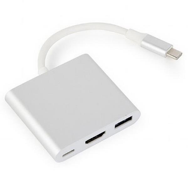 CABLEXPERT USB TYPE-C MULTI-ADAPTER SILVER