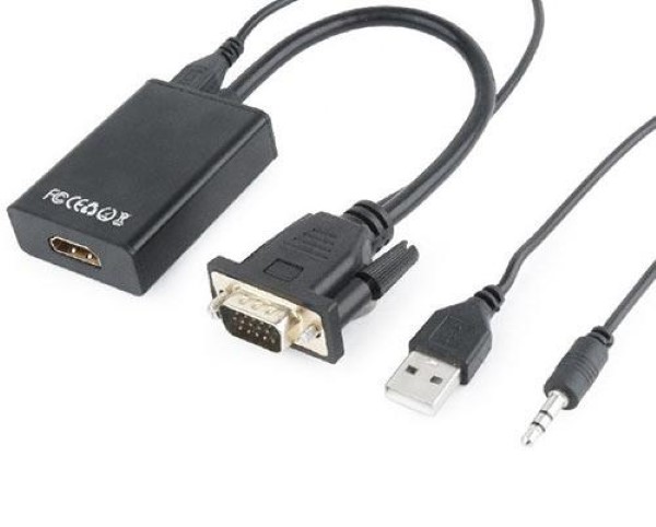 CABLEXPERT VGA TO HDMI ADAPTER CABLE 0,15M BLACK