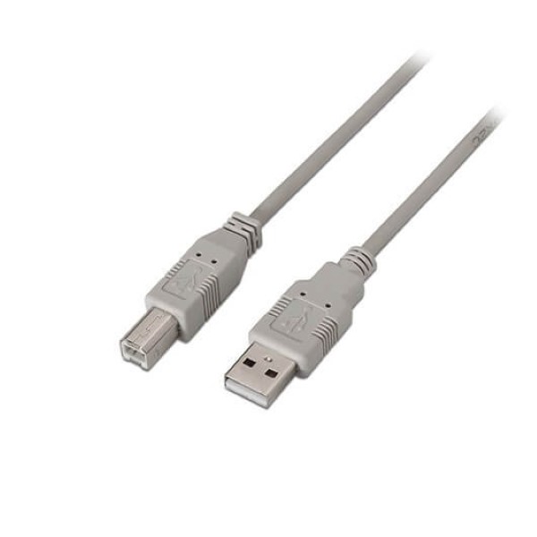 AISENS USB CABLE  A  M 2.0 PRINTER TO USB  B  M 1M G 1M / MALE TO MALE / PRINTER / GRAY A101-0001