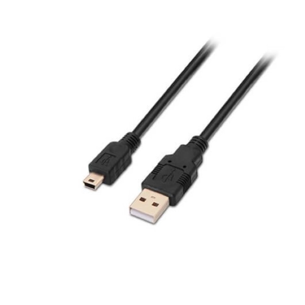 AISENS USB CABLE  A  M 2.0 TO MINI USB  B  M 0.5 M BLACK 0.5 M / MALE TO MALE / BLACK A101-0023