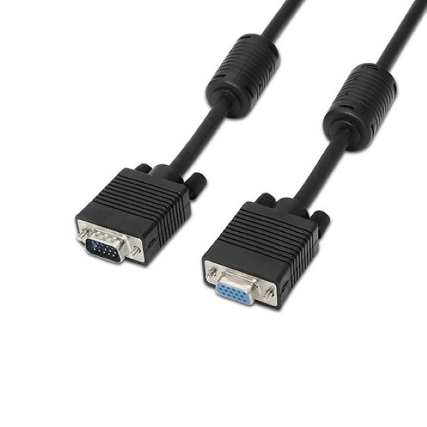 AISENS CABLE WITH FERRITE, SVGA HDB15 1.8 M BLACK