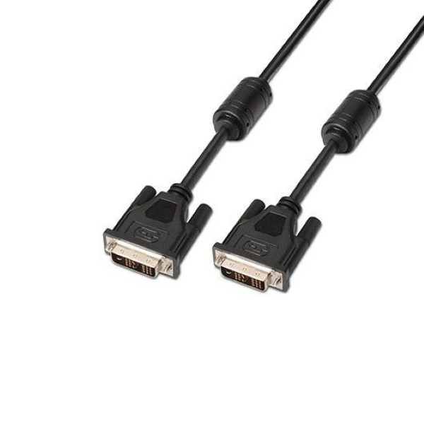 AISENS CABLE WITH FERRITE DVI-D M  TO DVI-D M  3M BK