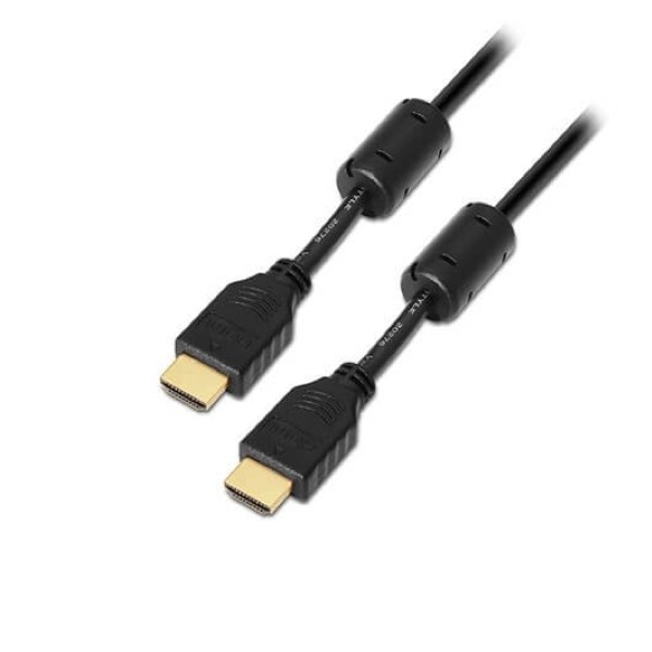 AISENS HDMI CABLE  A  M TO HDMI  A  M 1.8M BLACK, 1.8 M / MALE-TO-MALE HIGH-SPEED / HIGH / FERRITE / BLACK A119-0098