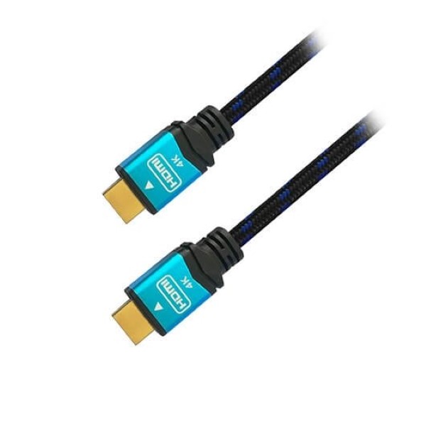 AISENS HDMI 2.0 PREMIUM CABLE A M TO HDMI A  M 0.5 M 0.5 M / MALE-TO-MALE HIGH-SPEED / HIGH / 4K / BLACK-BLUE-A120-0355