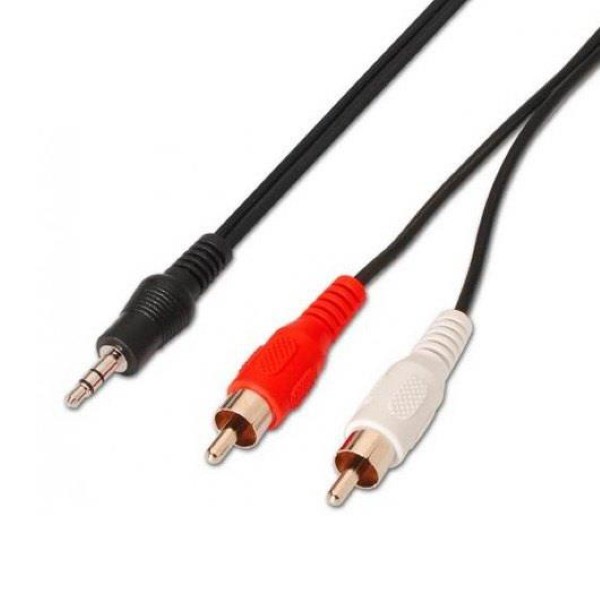 AISENS AUDIO CABLE 1XJACK 3.5M TO 2XRCA M BLACK
