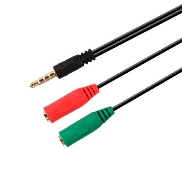 AUDIO CABLE 1XJACK-3.5 TO 2XJACK-3.5 0.2M AISENS