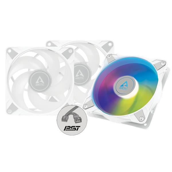 ARCTIC P12 PWM PST A-RGB WHITE – PACK OF 3PCS – 0DB – 120MM PRESSURE CASE FAN PWM