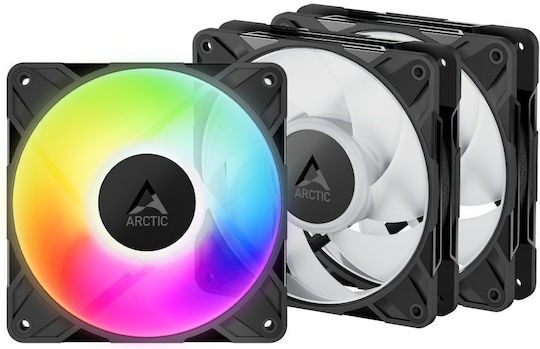 Arctic P12 Pro A-RGB - 3 Pack  Black REVERSE - PWM 120mm Case Fan Value Pack - max 3000 RPM