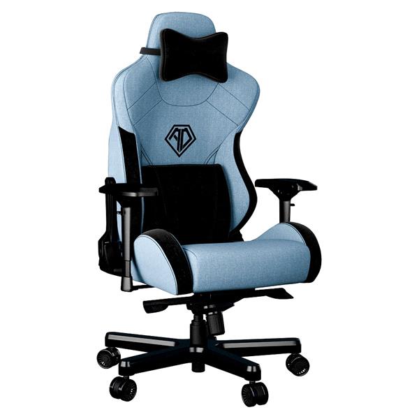 ANDA SEAT Gaming Chair T-PRO II Light Blue/ Black FABRIC with Alcantara Stripes