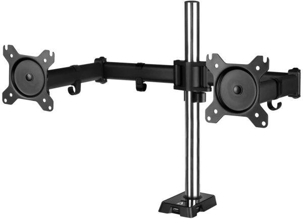 ARCTIC Z2 GEN 3 – DUAL MONITOR ARM WITH 4-PORT USB HUB IN BLACK COLOR