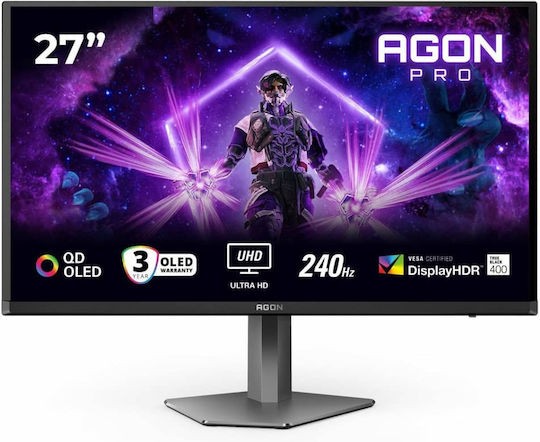 AOC Agon AG276UZD QD-OLED HDR Monitor 26.5" 4K 3840x2160 240Hz 0.03ms GTG
