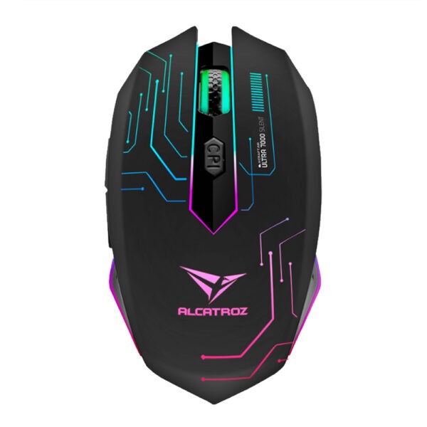 ALCATROZ SILENT 2.4G WIRELESS RGB GAMING MOUSE 4800 CPI X-CRAFT AIR ULTRA 7000