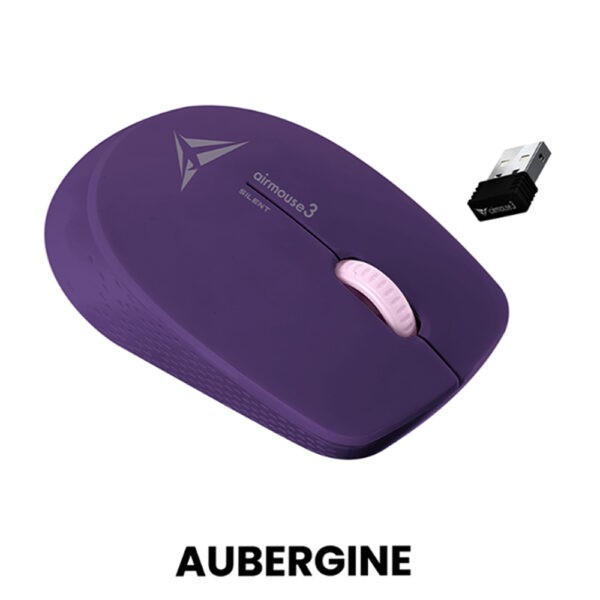 ALCATROZ WIRELESS LONGLASTING SILENT MOUSE AUBERGINE