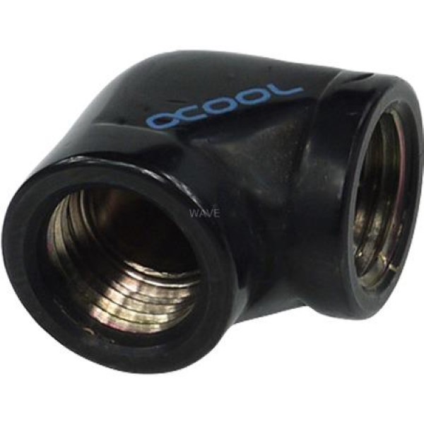ALPHACOOL HF L-CONNECTOR G1 / 4 IG ON G1 / 4, COMPOUND BLACK