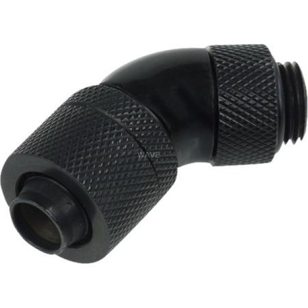 ALPHACOOL HF 13/10 COMPRESSION FITTING 45 ° ROTATABLE G1 / 4, COMPOUND BLACK