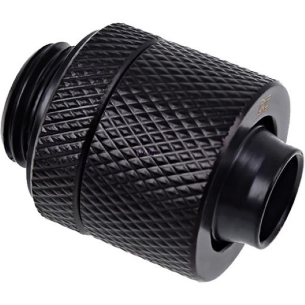ALPHACOOL ICICLES COMPRESSION FITTING, CONNECTION BLACK, STRAIGHT
