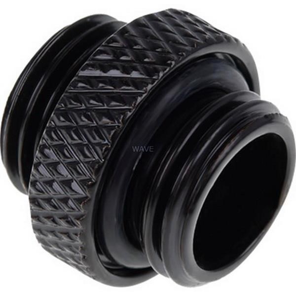 ALPHACOOL ICICLES DOUBLE NIPPLE BK G1/4 AG AUF G1/4 AG - DEEP BLACK