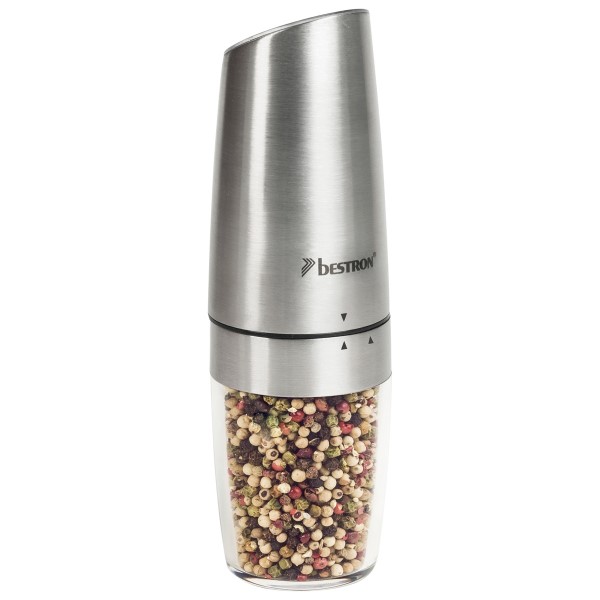BESTRON DESIGN FULLY AUTOMATIC PEPPER/SALT/SPICE GRINDER APS300CH STAINLESS STEEL