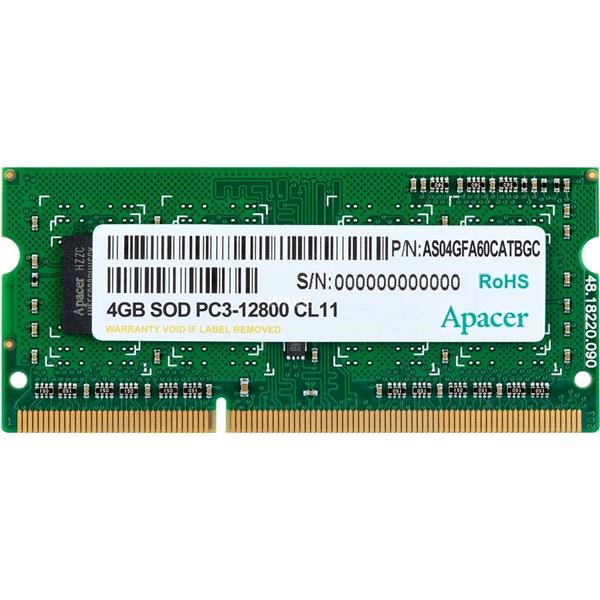 APACER SO-DIMM 4 GB DDR3-1600, MEMORY 4 GB CL11 1 PIECE AS04GFA60CAQBGC