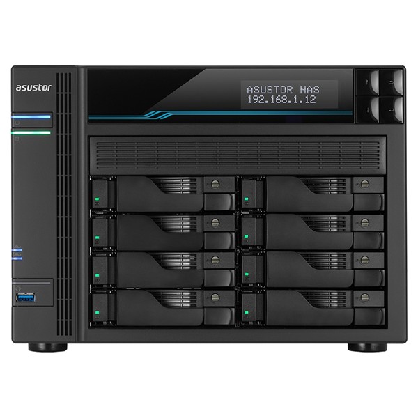ASUSTOR NAS LOCKERSTOR 8 AS6508T 8-BAY 3,5'' 2x M.2 NVMe slots Intel ATOM Quad-Core 8GB DDR4 2x10GbE 2x2.5GbE Port