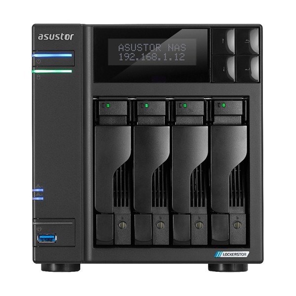 ASUSTOR NAS LOCKERSTOR 4 Gen2 AS6704T 4-BAY 3,5'' 4x M.2 NVMe slots/Intel Celeron Quad-Core 4GB DDR4 2x2.5GbE Port