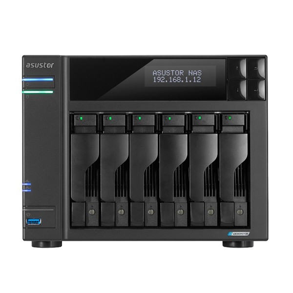 ASUSTOR NAS LOCKERSTOR 6 Gen2 AS6706T 6-BAY 3,5'' 4x M.2 NVMe slots  Intel Celeron Quad-Core 8GB DDR4 2x2.5GbE Port