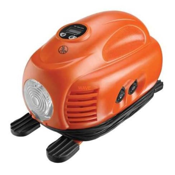 BLACK - DECKER COMPRESSOR ASI200-XJ, 8,27BAR, AIR PUMP ORANGE  BLACK, 12 VOLT CIGARETTE LIGHTER CONNECTOR
