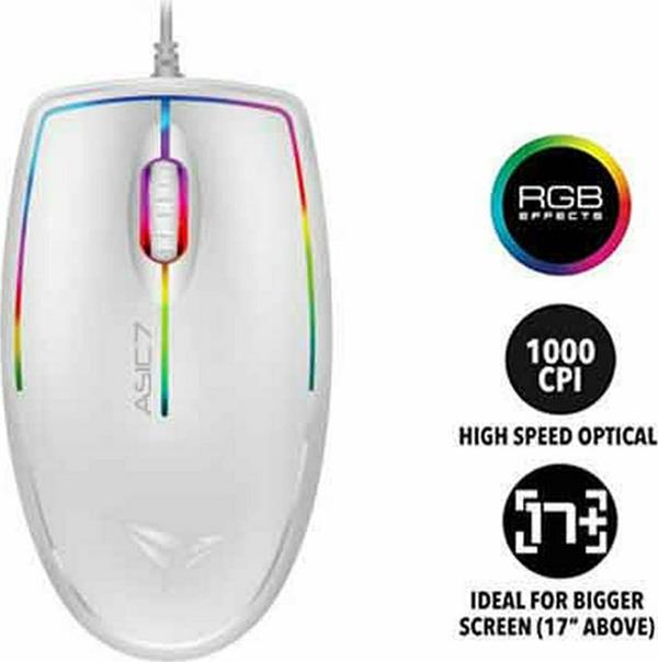 ALCATROZ RGB FX USB WIRED MOUSE ASIC 7 WHITE