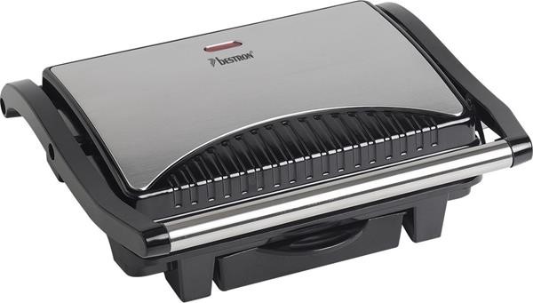 Bestron ASW113S Panini Grill silver black, stainless steel