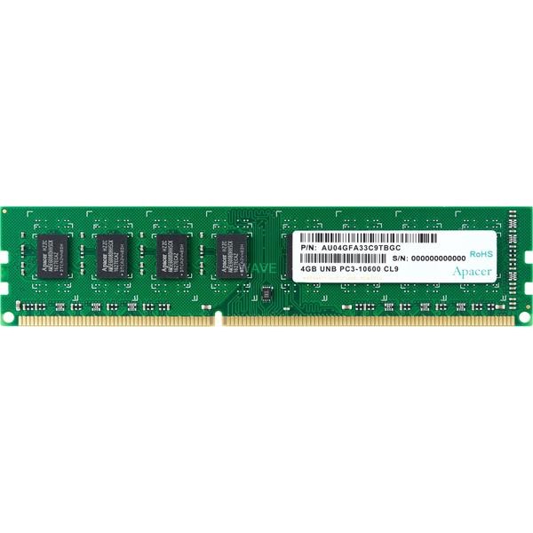 APACER DIMM 4 GB DDR3-1333,   4 GB CL9 1 PIECE AU04GFA33C9QBGC AU04GFA33C9QBGC