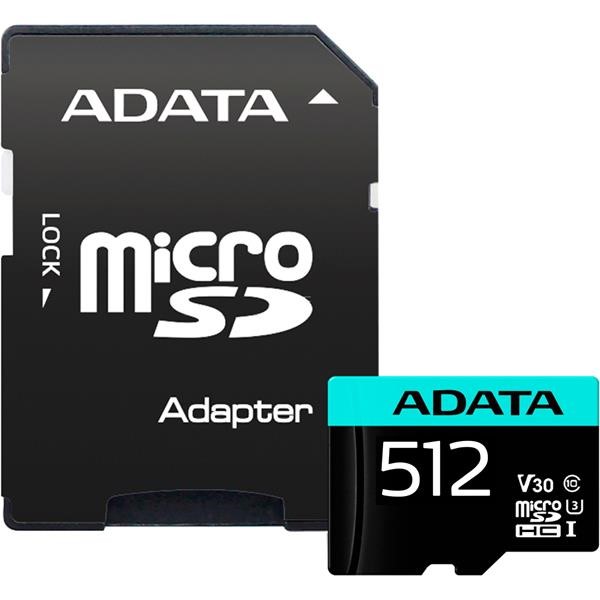 ADATA PREMIER PRO 512 GB MICROSDXC, MEMORY CARD  CLASS 10, UHS-I U3, V30, A2