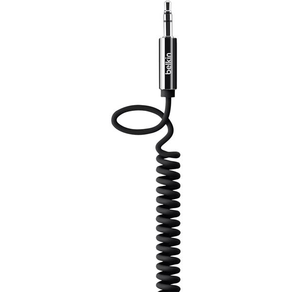 BELKIN 3.5MM COILED AUX 1.8M IN BLACK