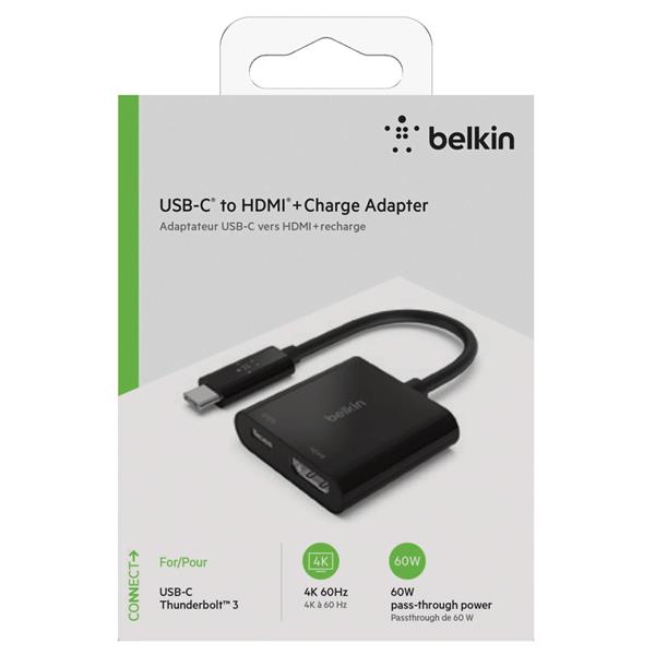 BELKIN USB-C TO HDMI-ADAPTER 60W PD, BLACK AVC002BTBK
