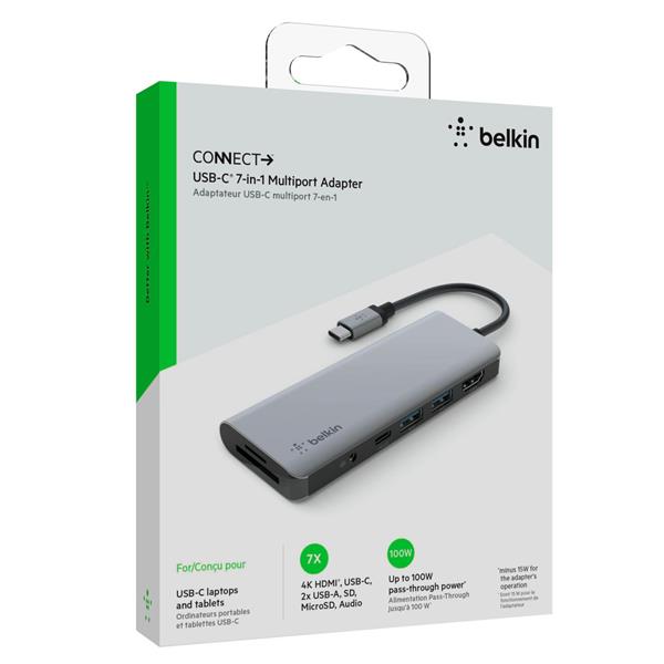 BELKIN CONNECT USB-C 7-IN-1 MULTIPORT ADAPTER AVC009BTSGY
