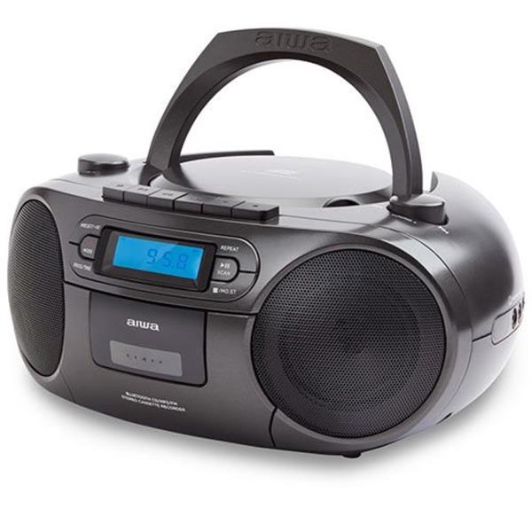 AIWA PORTABLE CD-MP3-USB-TAPE-BT WITH FM PLL RADIO BLACK