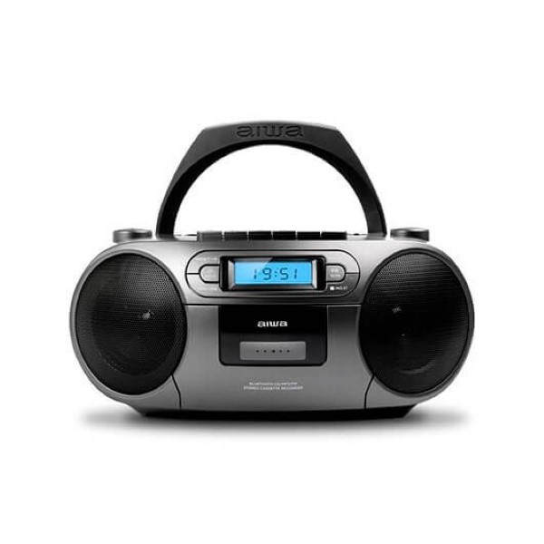 AIWA CD RADIO-CASSETTE BOOMBOX BBTC-550MG GRAY CASSETTE / CD / USB / BT / MP3 / PLL FM / AUX IN 3.5MM / 2X3W BBTC-550MG