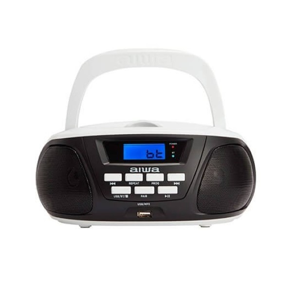 AIWA RADIO CD BOOMBOX BBTU-300BW BLACK BLUETOOTH / CD / USB / MP3 / AM / FM / AUX IN 3.5 MM / 2X2.5W BBTU-300BW