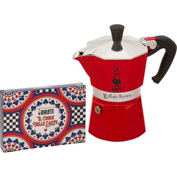 BIALETTI MOKA EXPRESS 3TZ ROSSA SET + CARDS