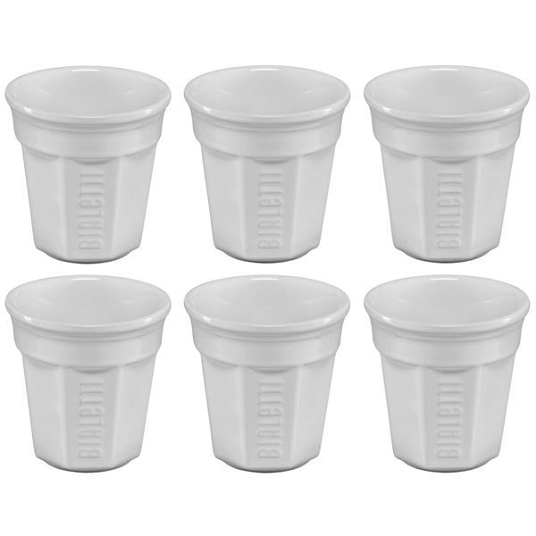 BIALETTI ESPRESSO CUP SET WHITE 6-PCS.