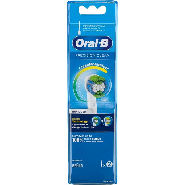 ORAL-B TOOTHBRUSH HEADS 2PCS PRECISION CLEAN CLEANMAXIMIZER