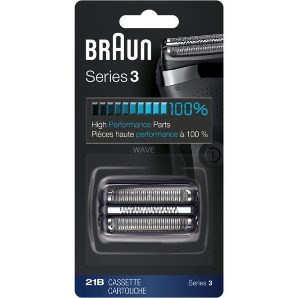 BRAUN SHAVING HEAD REPLACEMENT HEAD KOMBIPACK 21B BLACK