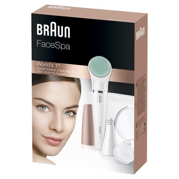 BRAUN FACE 851V FACE EQUIPMENT/ BRUSH, EPILATOR  WHITE