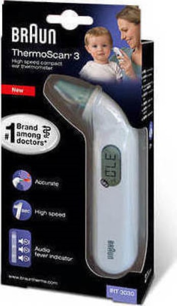 BRAUN FEVERER THERMOMETER IRT 3030 WH THERMOSCAN 3
