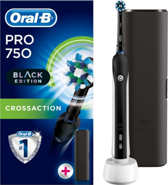 BRAUN ORAL-B PRO 750 CROSS ACTION BK INCL. TRAVEL FOR TRAVEL