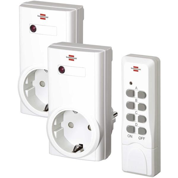 BRENNENSTUHL RADIO SWITCHING SET RCS 1000 N COMFORT WHITE, TWO SWITCH SOCKETS, A REMOTE CONTROL