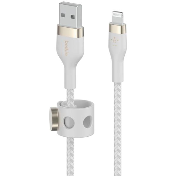 BELKIN FLEX LIGHTNING/USB-A 1M MFI CERT., WHITE CAA010BT1MWH