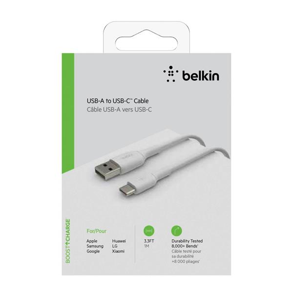 BELKIN USB-C/USB-A CABLE 1M PVC, WHITE CAB001BT1MWH