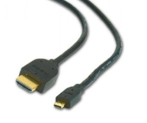 CABLEXPERT HDMI MALE TO MICRO D-MALE BLACK CABLE WITH GOLD-PLATED CONNECTORS 3M