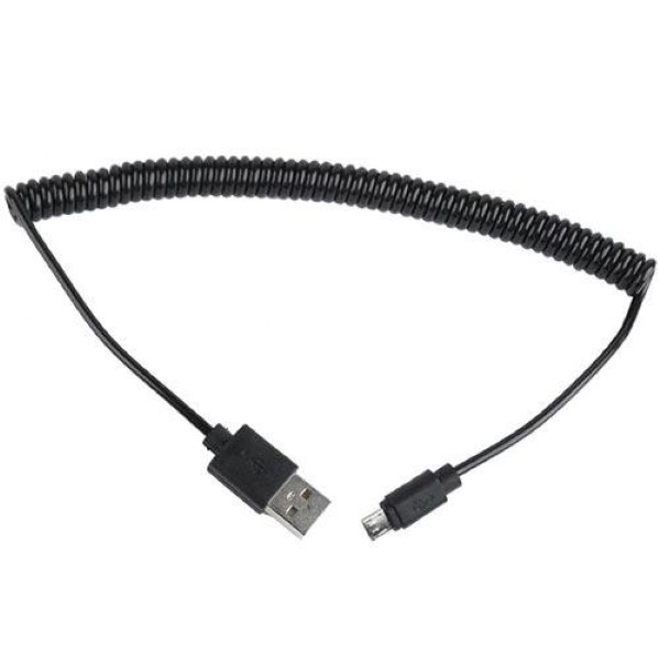 CABLEXPERT COILED MICRO-USB CABLE 1,8M BLACK